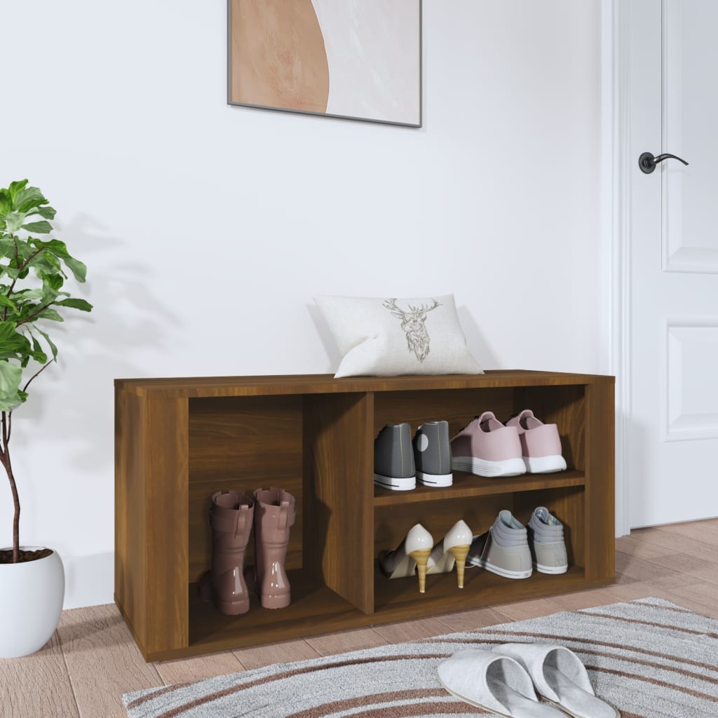 Schuhregal Weiß 100x35x45 cm Holzwerkstoff
