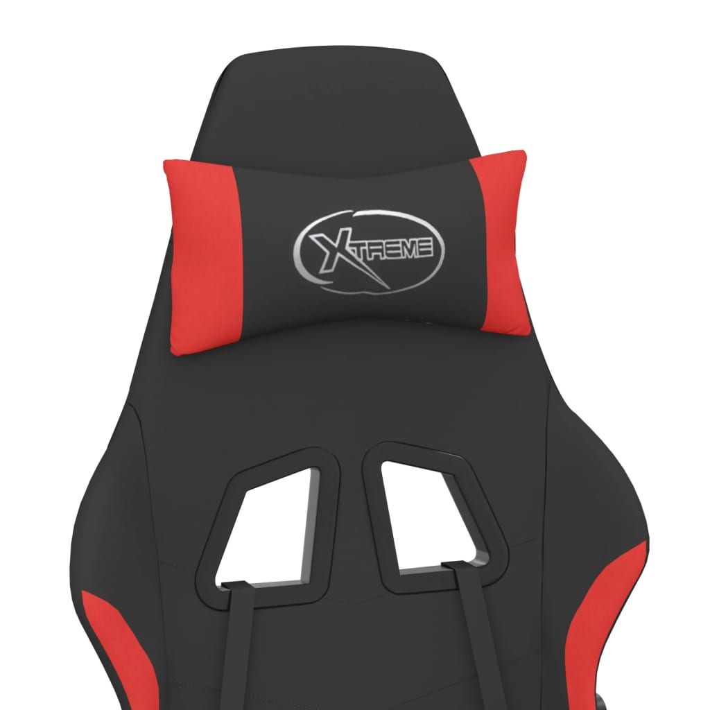 Gaming-Stuhl mit Massagefunktion Schwarz und Creme Stoff