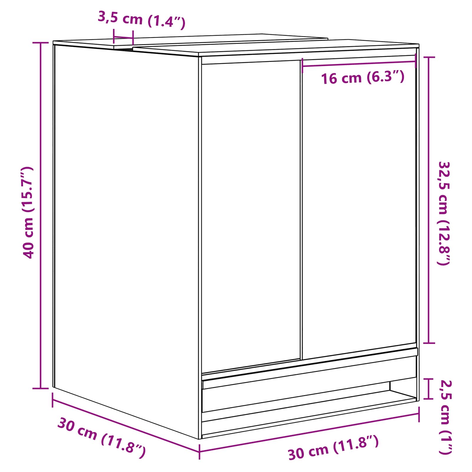Terrarium mit Speicher Transparent 30 x 30 x 30 cm Glas