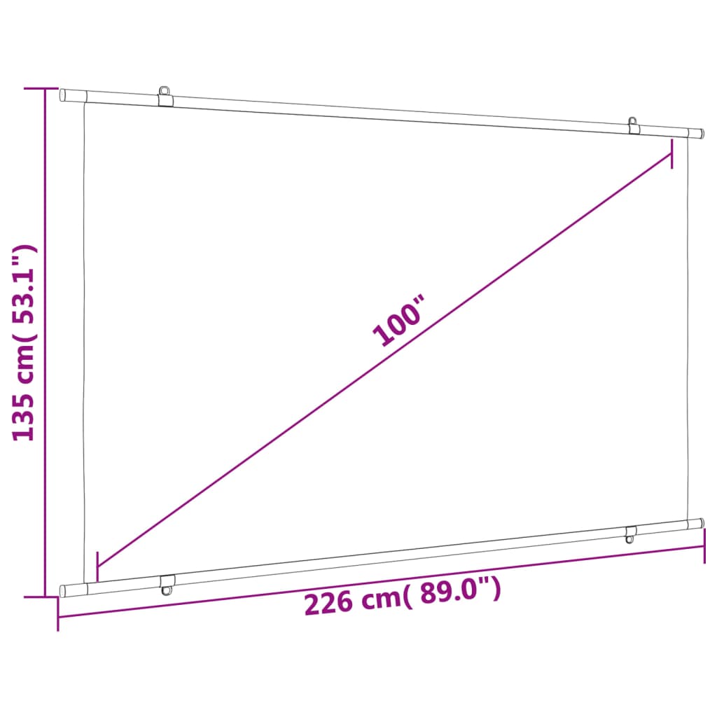 Beamer Leinwand 89" 1:1