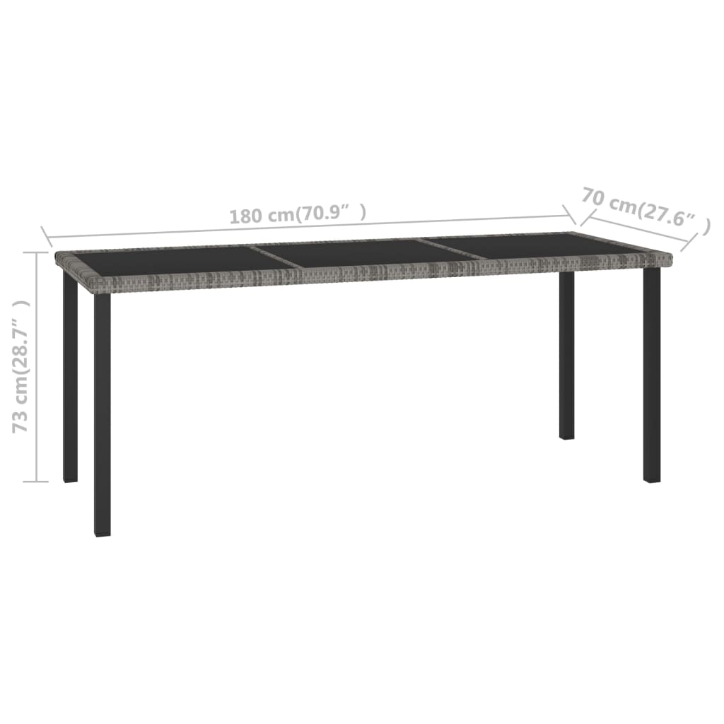 Garten-Esstisch Schwarz 140x70x73 cm Poly Rattan