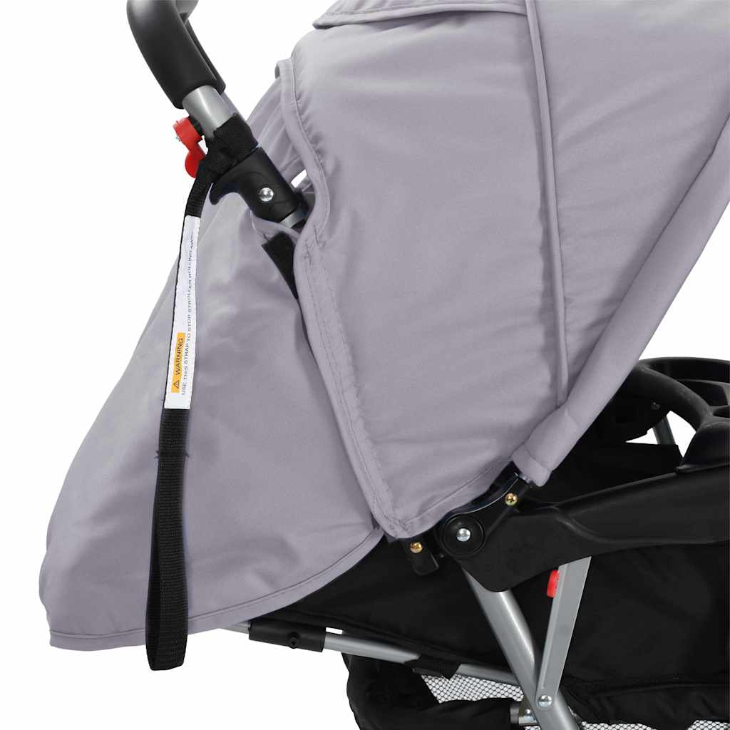 Tandem-Kinderwagen Stahl Rot und Schwarz