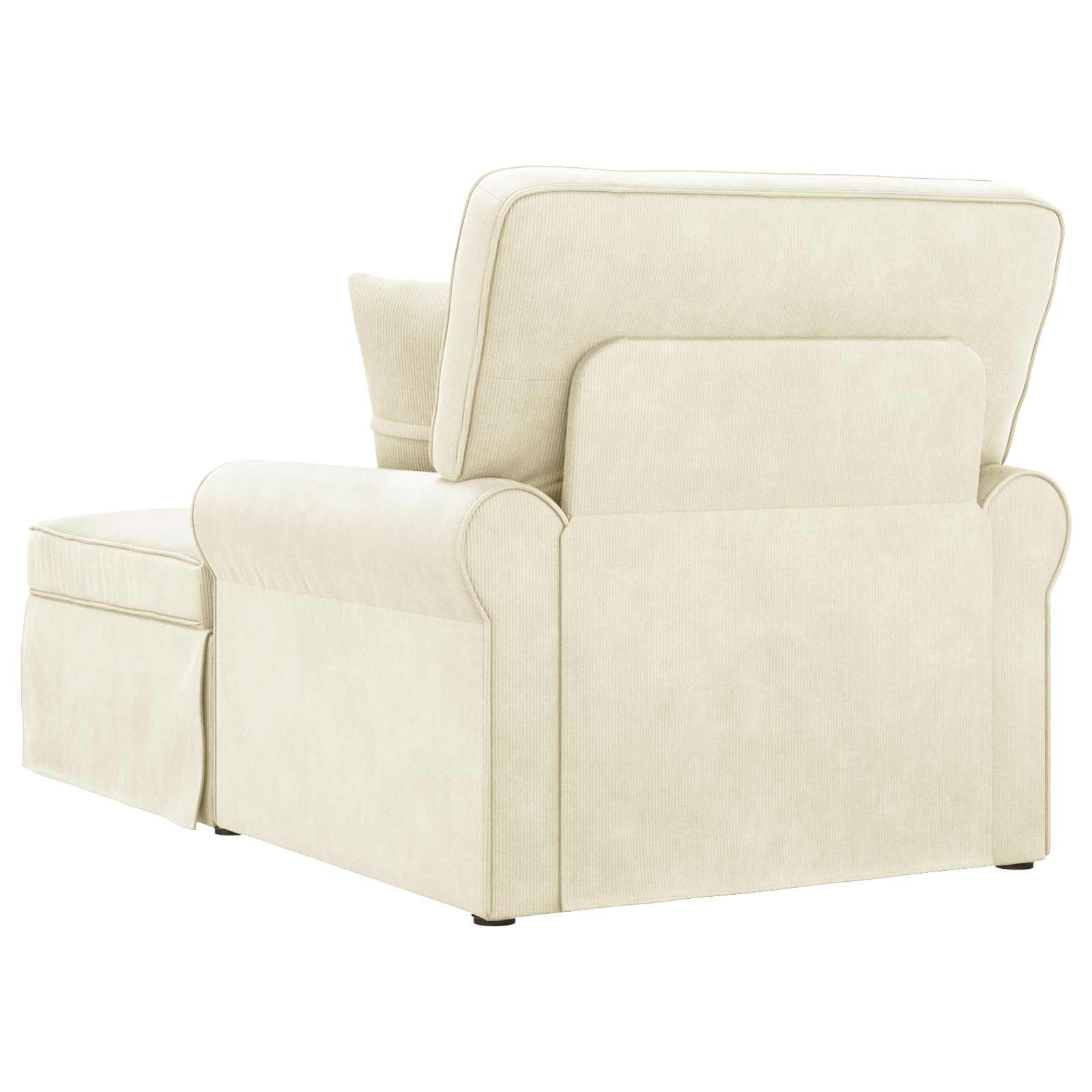 Chaise Lounge mit Rock mit Kissen 3 pcs Hellgrau Cordstoff