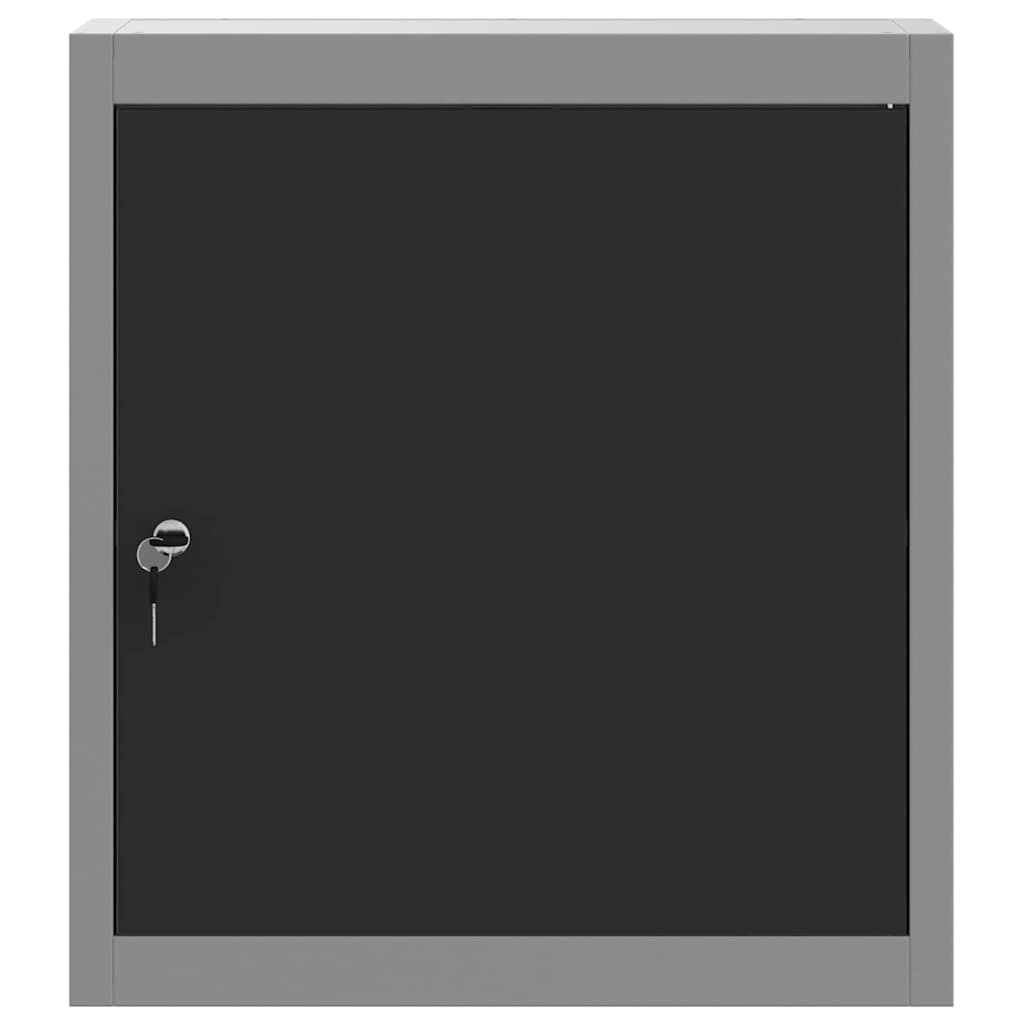 Werkzeugschrank mit Regal Schwarz und Grau 55 x 55 x 55 cm