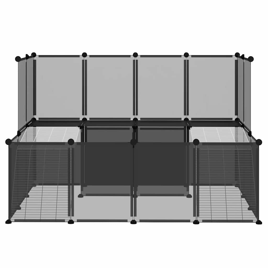 Kleintierkäfig Schwarz 143x107x93 cm PP und Stahl
