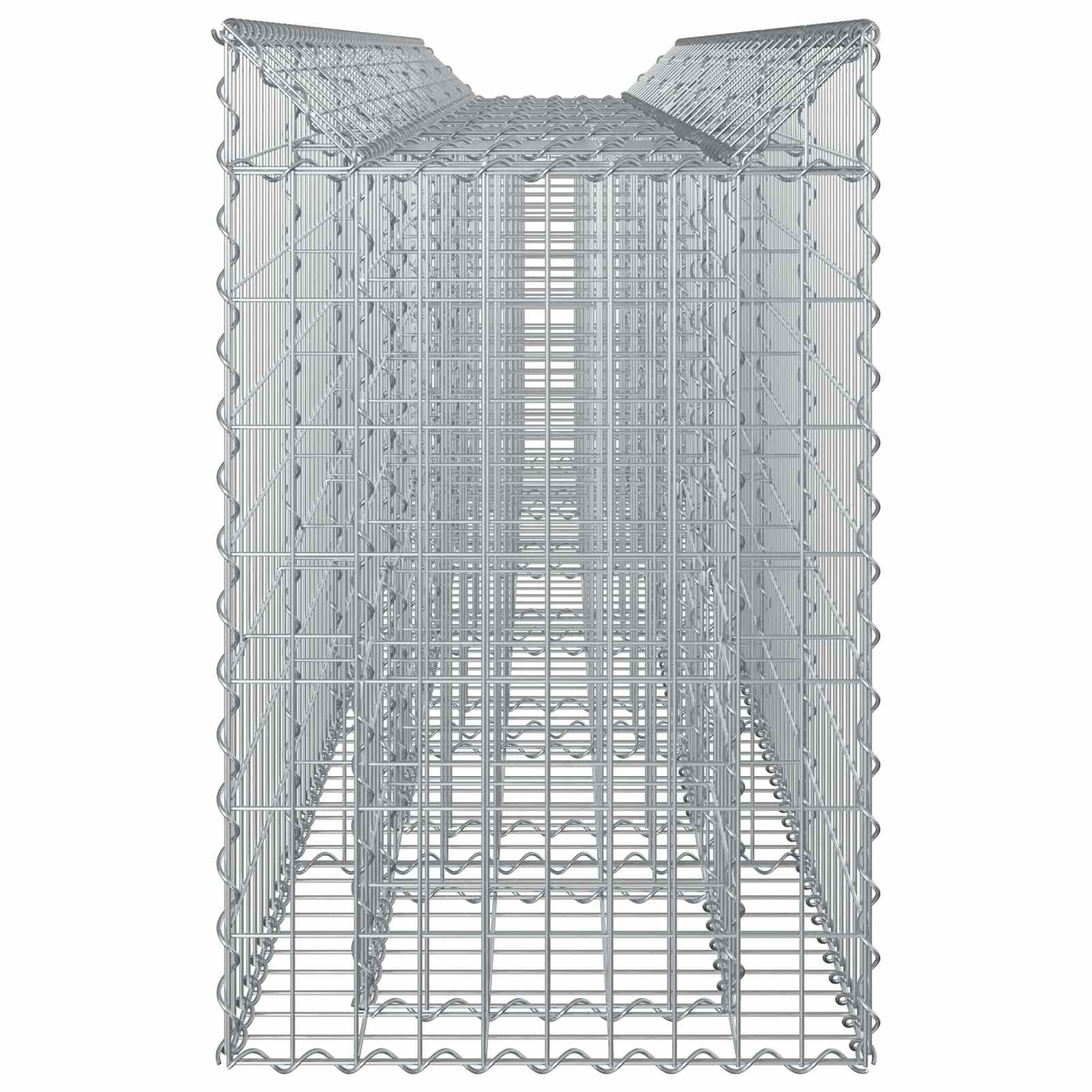 Gabionen-Hochbeet 2 pcs Silber