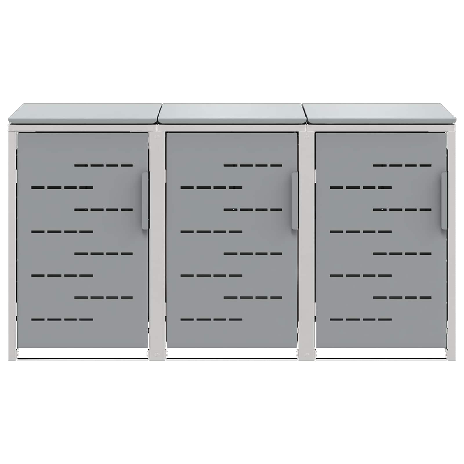 Mülltonnenbox for 2 Bins 240L Edelstahl Schwarz