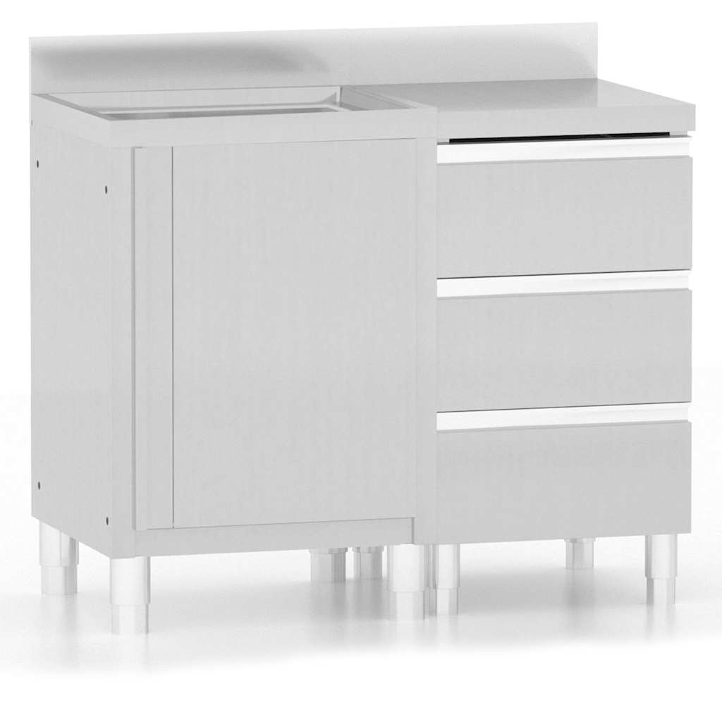 Gewerbe-Küchenschrank mit 2 Schubladen 50x60x96 cm