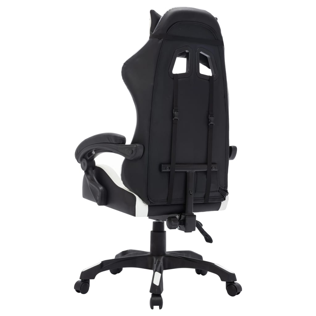 Gaming-Stuhl mit RGB LED-Leuchten Blau und Schwarz Kunstleder