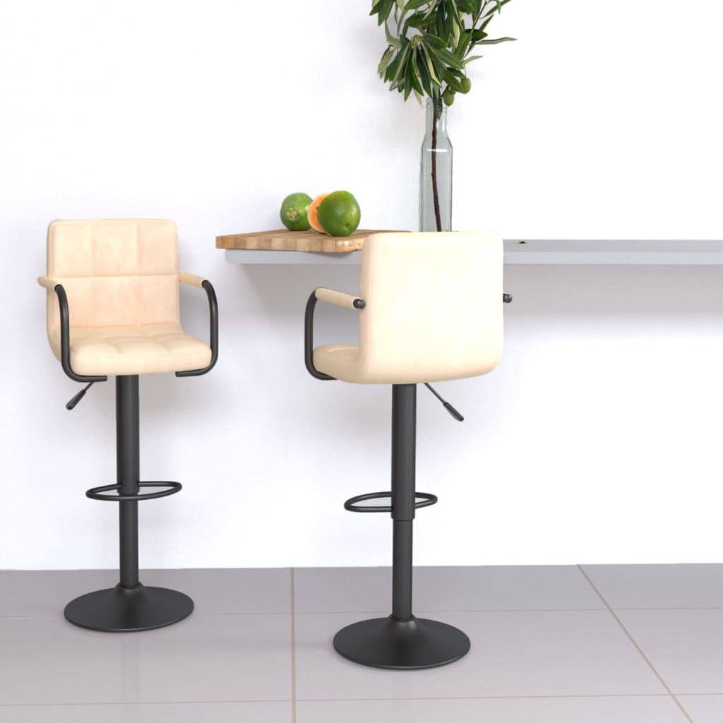 Barhocker 2 Stk. Blau Samt