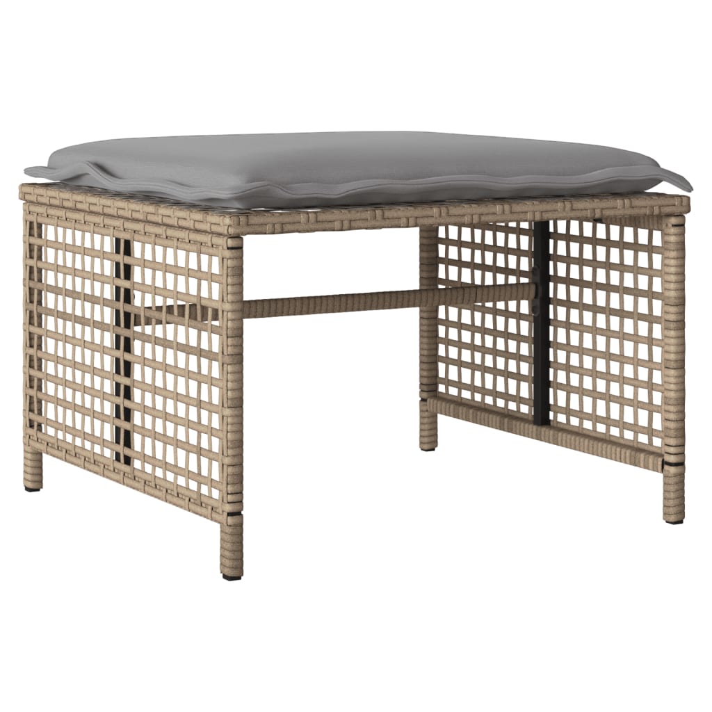4-tlg. Garten-Sofagarnitur mit Kissen Schwarz Poly Rattan Glas