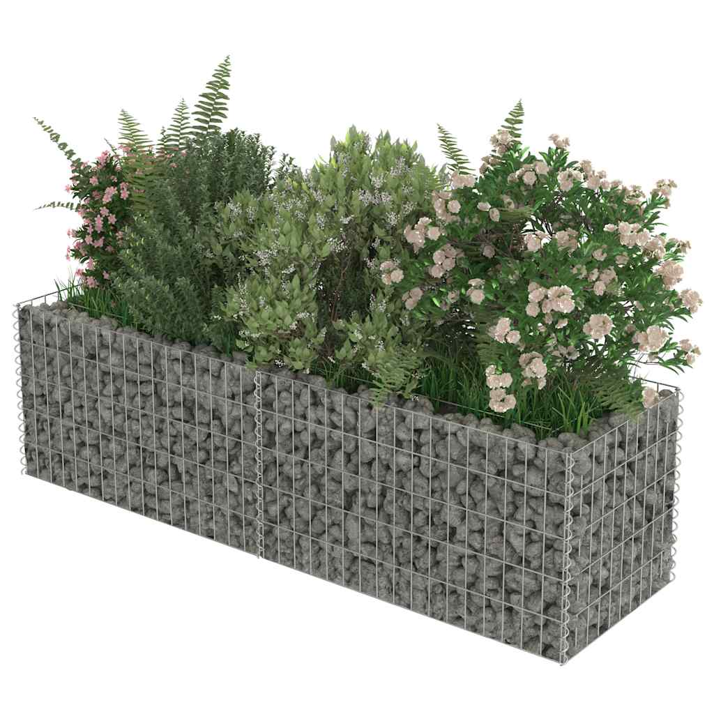 Gabionen-Hochbeet Verzinkter Stahl 450×90×100 cm