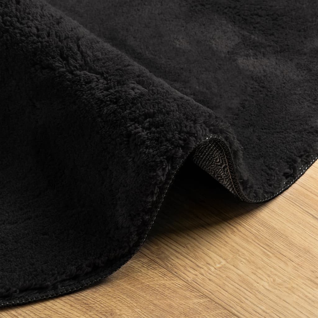 Teppich HUARTE Kurzflor Weich und Waschbar Anthrazit 60x110 cm