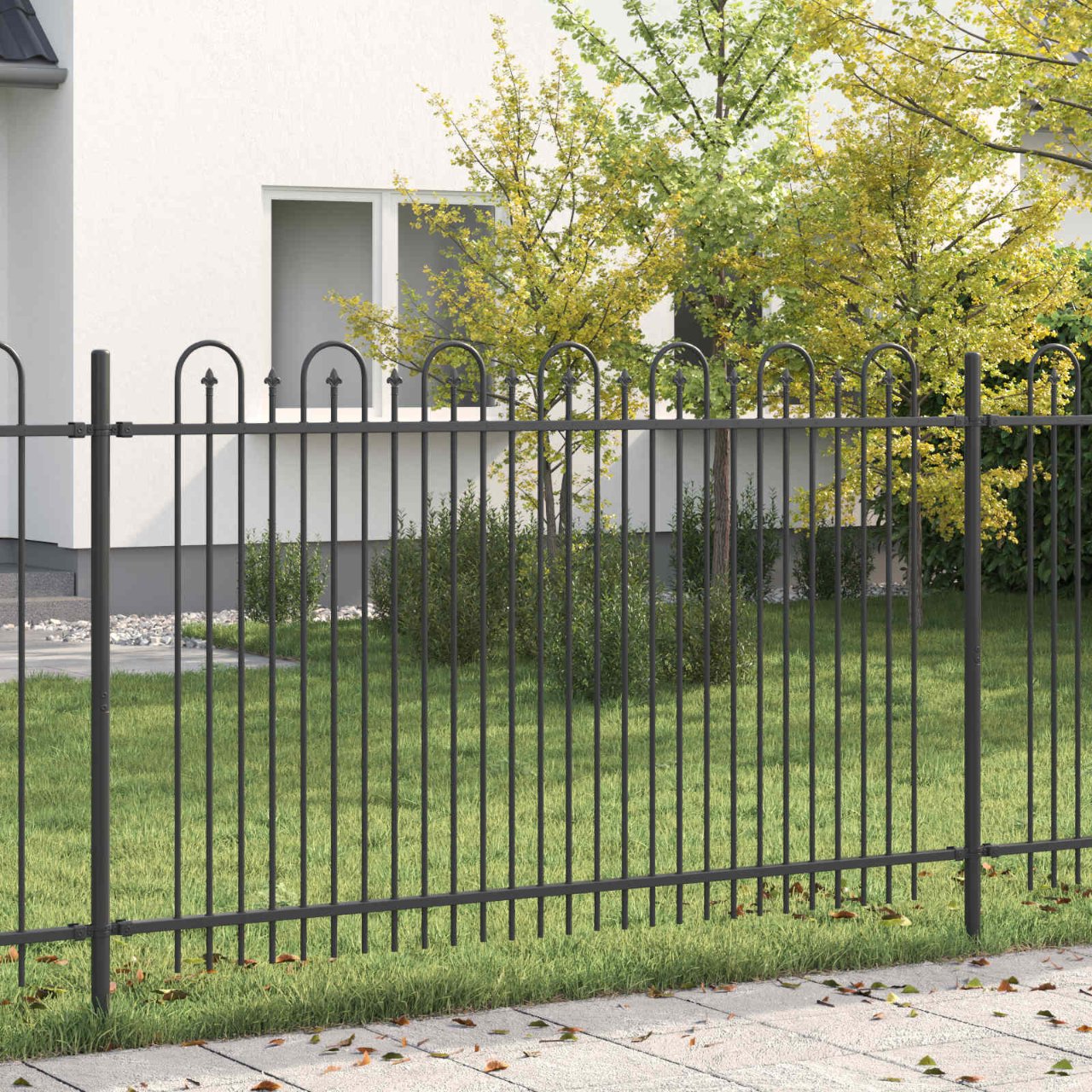 Spitzenbogenzaun DRONTEN Schwarz