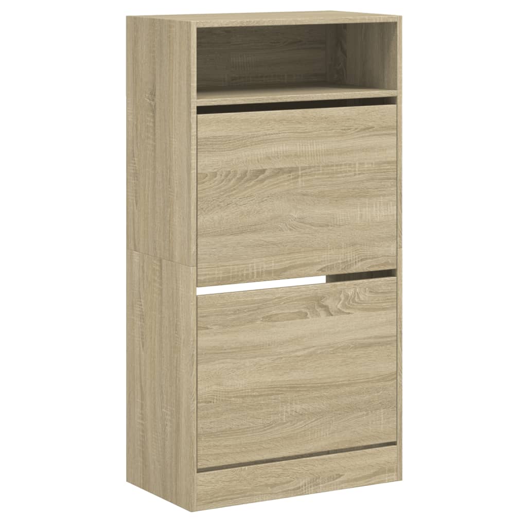 Schuhschrank mit 2 Klappen Weiß 80x34x116 cm