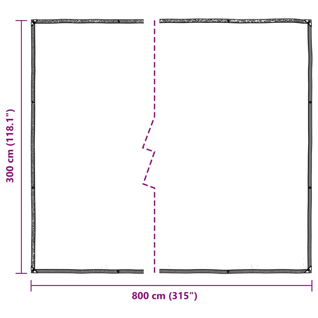 Transparente Plane mit Ösen 1x2 m Polyethylen