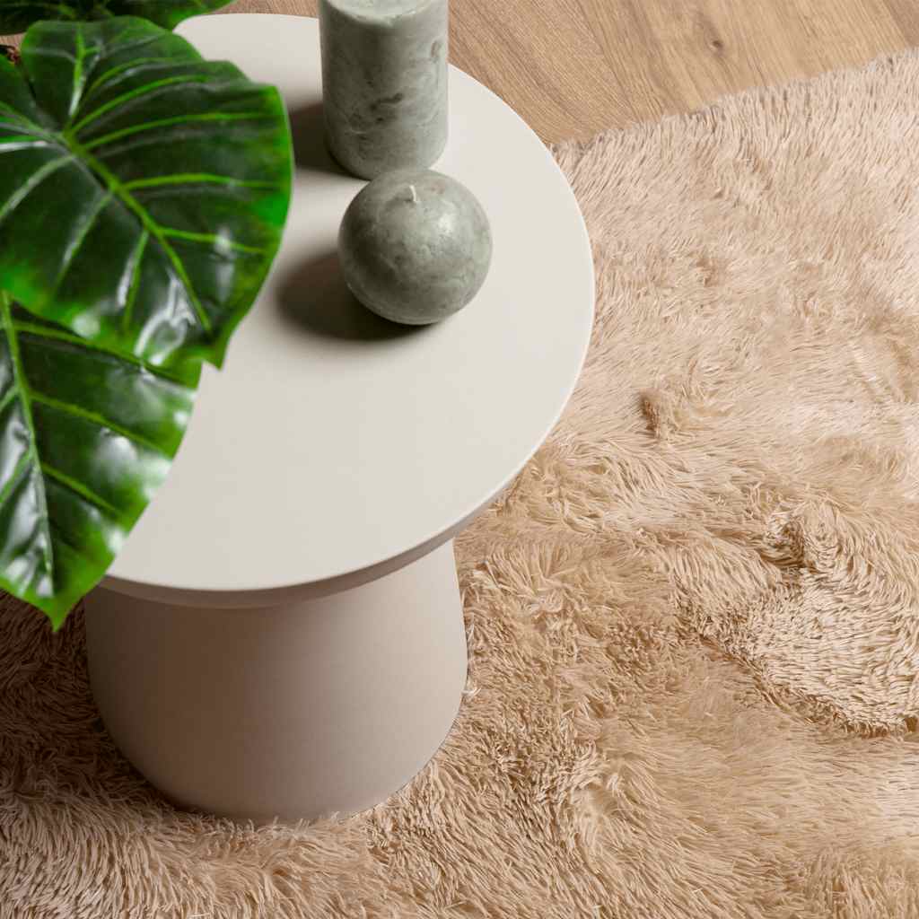 Teppich Shaggy Hochflor NAVARRA Beige 60x100 cm Polyester