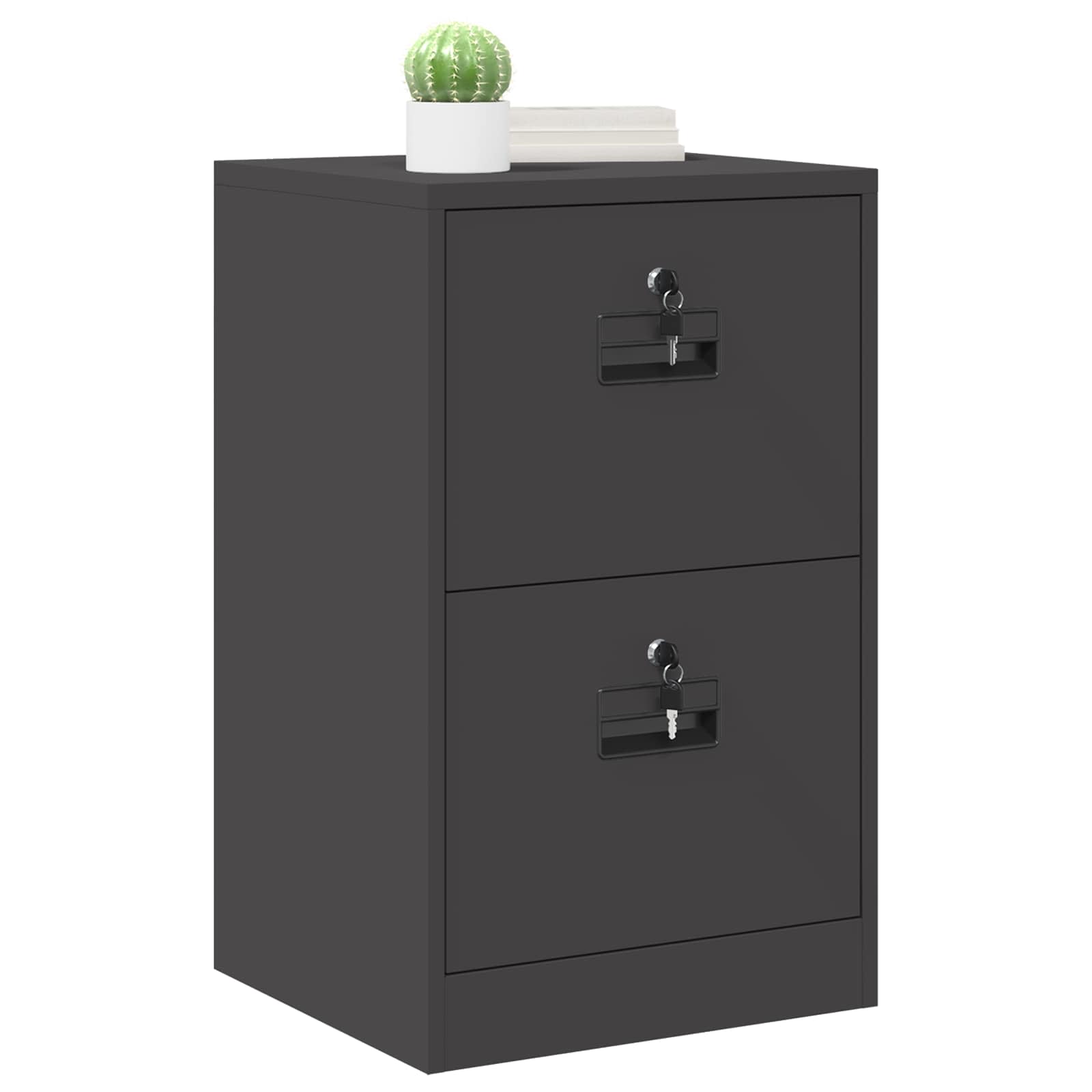 Aktenschrank 2 pcs Schwarz 44 x 50 x 139 cm Kaltgewalzter Stahl