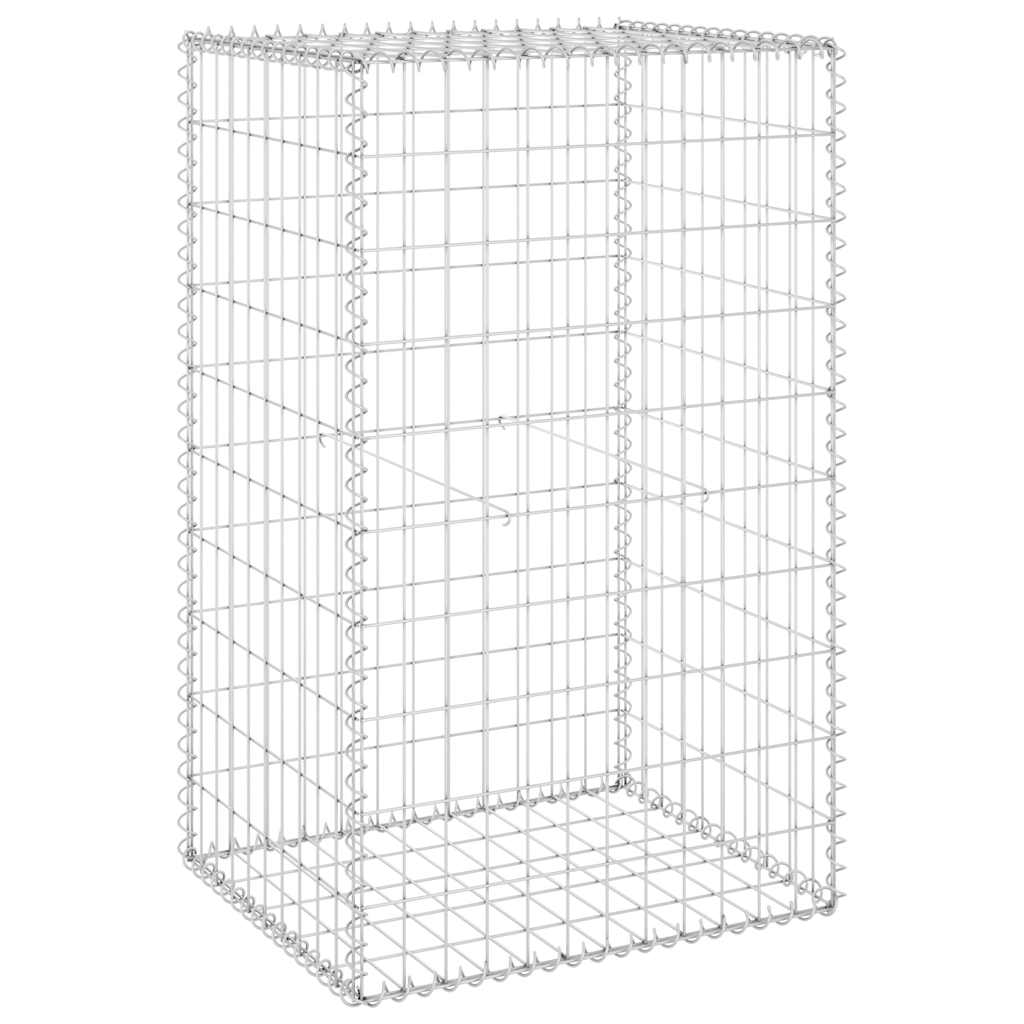 Gabionenwand mit Abdeckung Verzinkter Stahl 60x30x100 cm