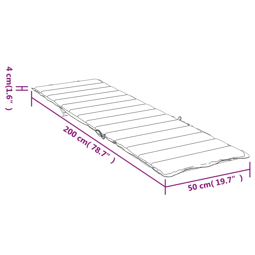 Liege-Kissen Blatt Blattmuster 200 x 70 x 3 cm Oxford-Stoff