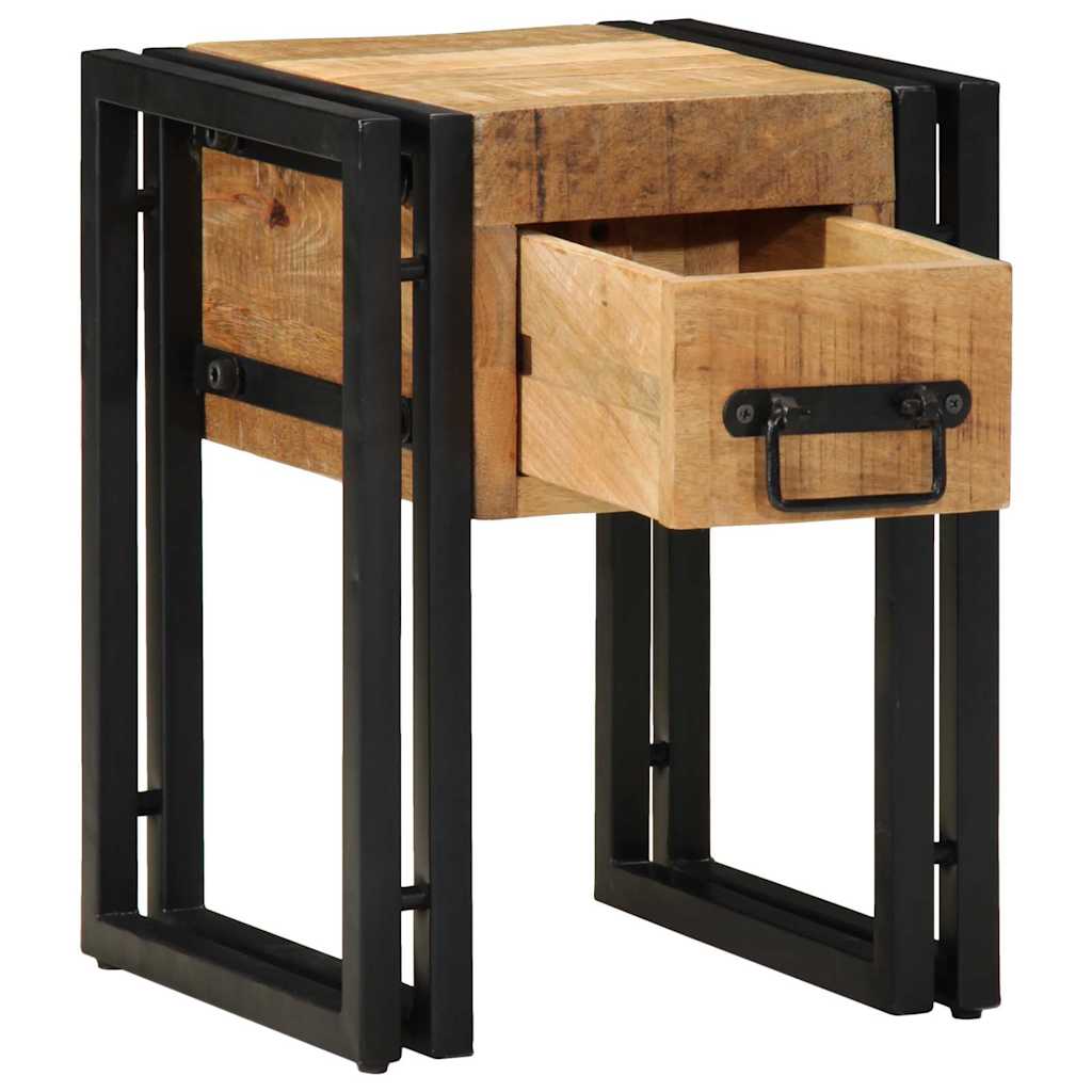 Beistelltisch mit Schubladen 40 x 40 x 50 cm Massivholz Mango