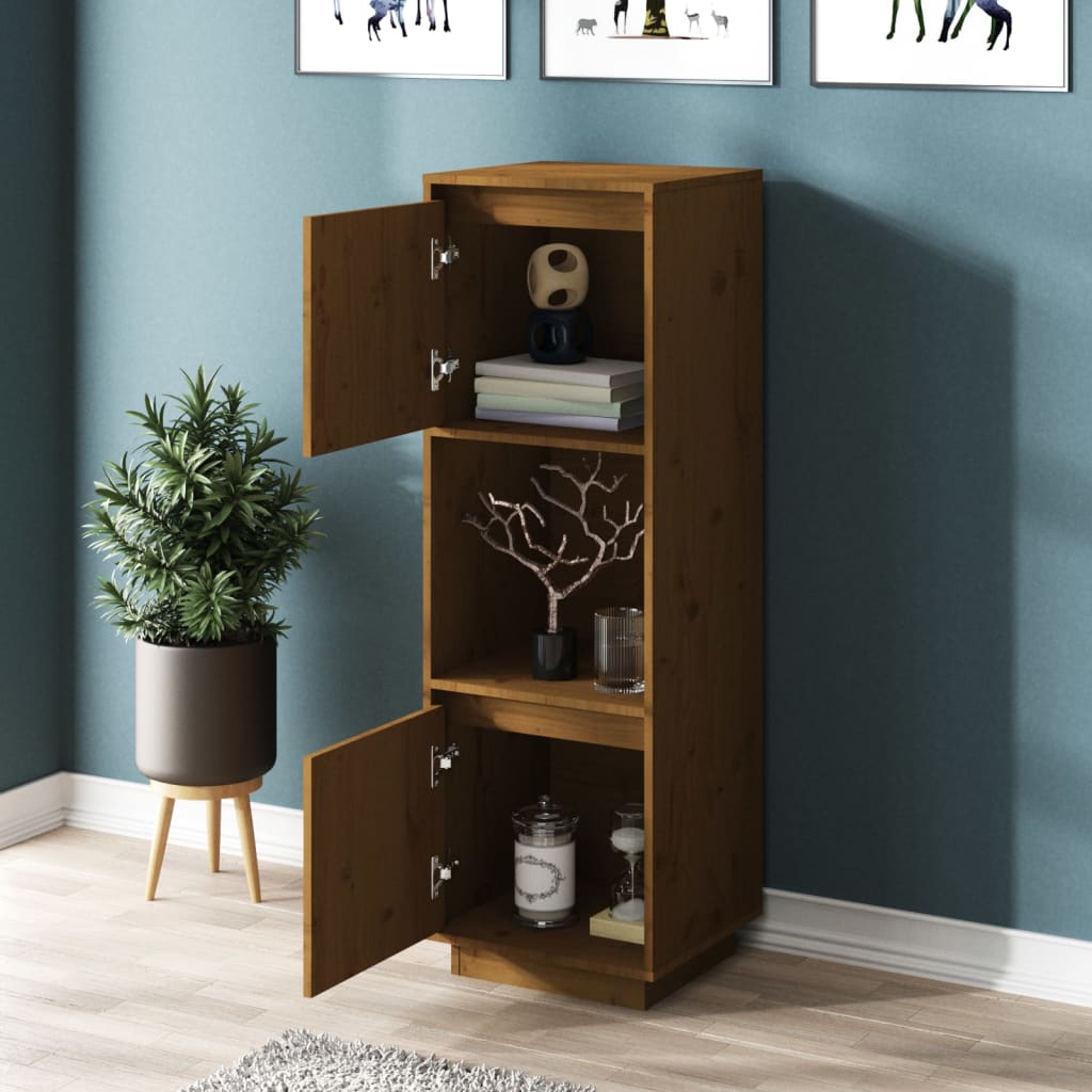 Highboard 38x35x117 cm Massivholz Kiefer