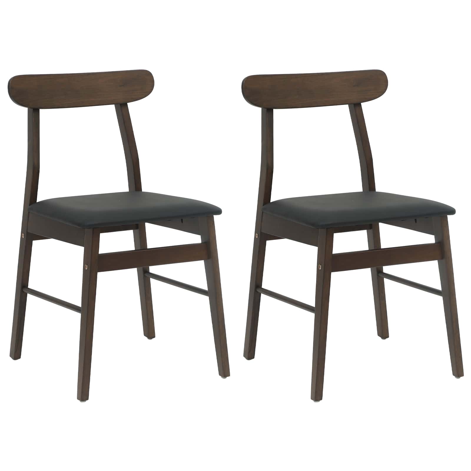 Esszimmerstuhl 2 pcs Dunkelbraun, Hell Massives Gummiholz