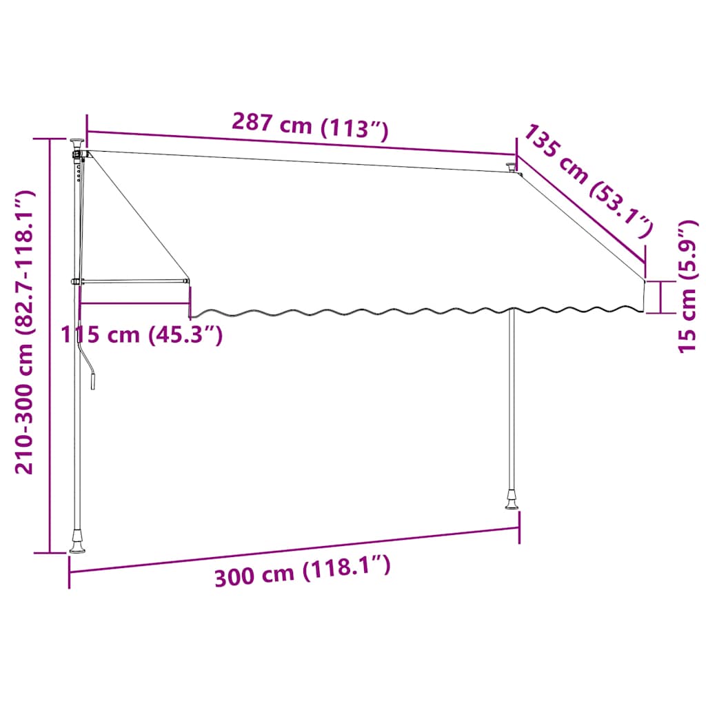 Einziehbare Markise Handbetrieben 150 cm Anthrazit