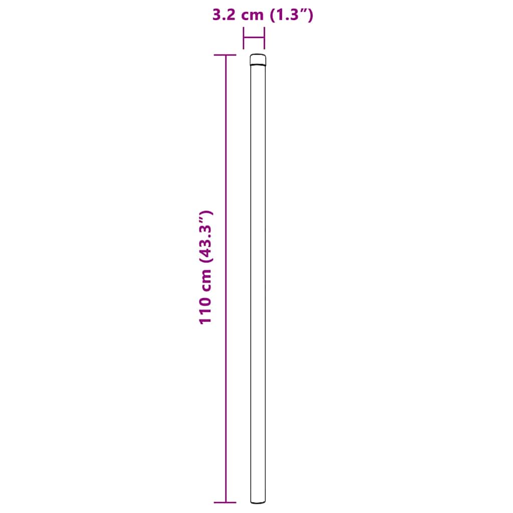 Zaunpfosten 2 pcs Grün 50 cm Pulverbeschichteter Stahl