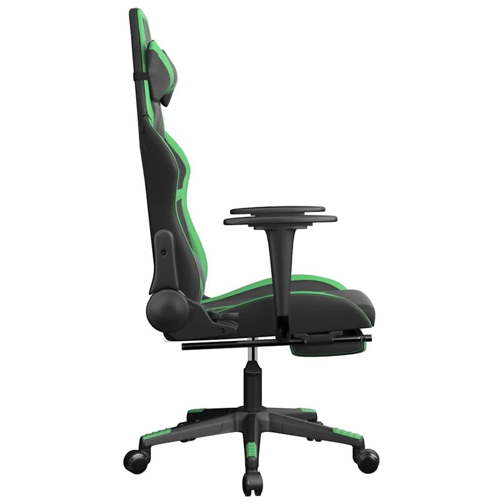 Gaming-Stuhl mit Massagefunktion Schwarz und Grün Kunstleder