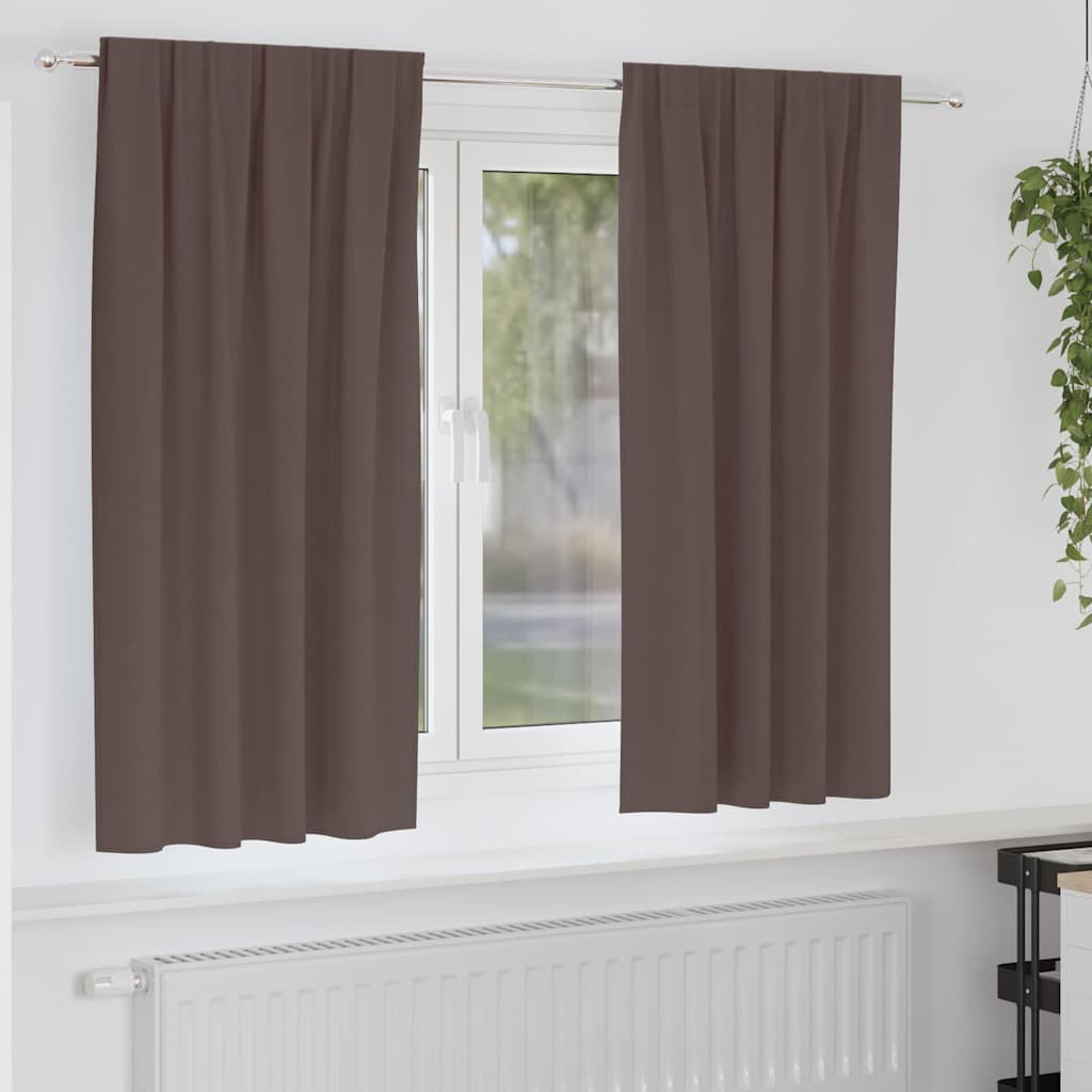 Verdunkelungs-Vorhänge mit Ringen 2 pcs Beige 140 x 140 cm