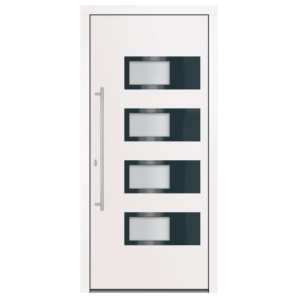 Haustür Anthrazit 100x210 cm Aluminium und PVC