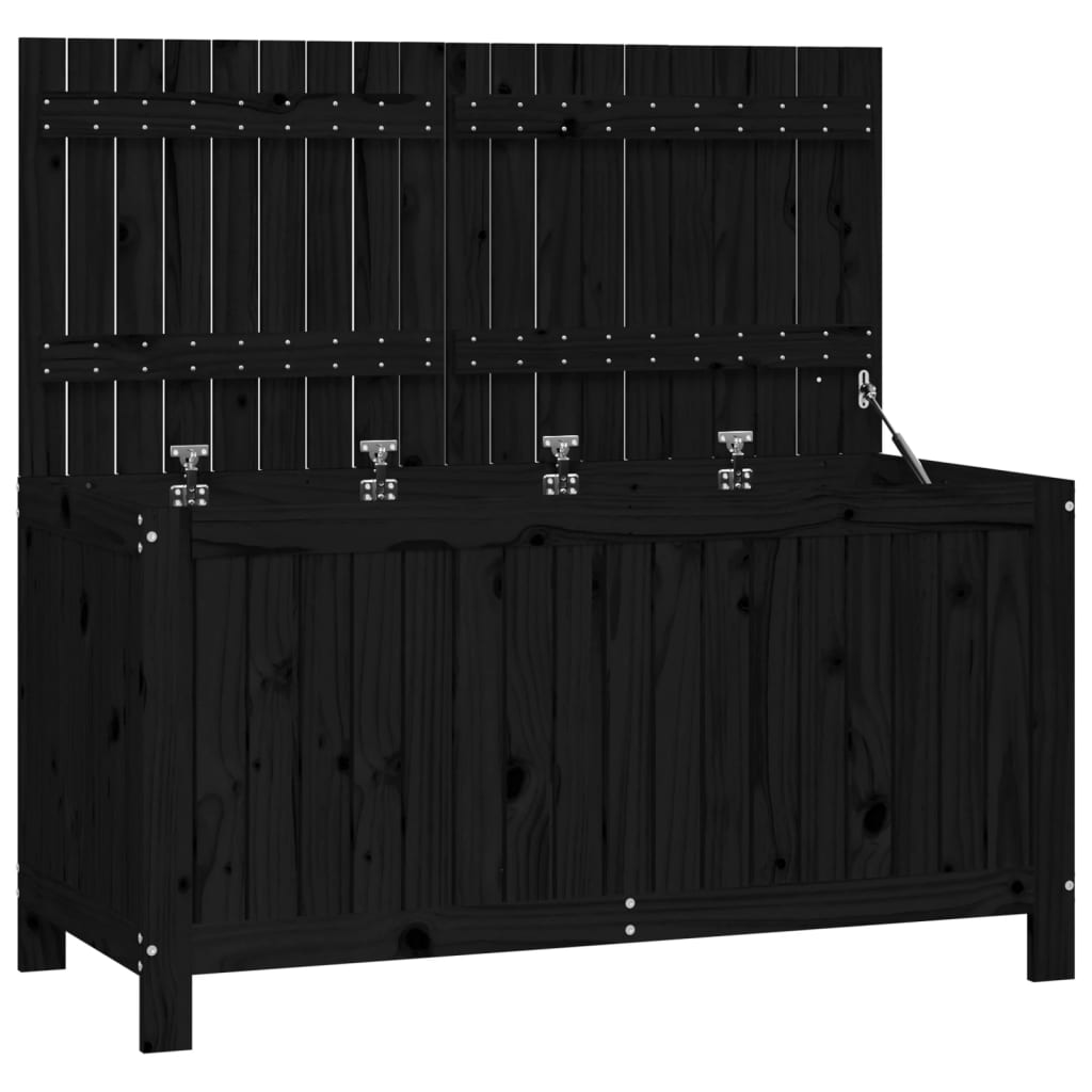 Gartentruhe Grau 76x42,5x54 cm Massivholz Kiefer