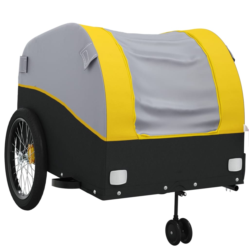 Fahrradanhänger Schwarz und Orange 30 kg Eisen