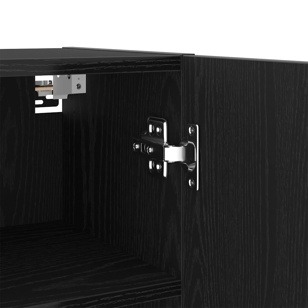 4-tlg. Wohnwand mit LED-Beleuchtung Weiß Holzwerkstoff