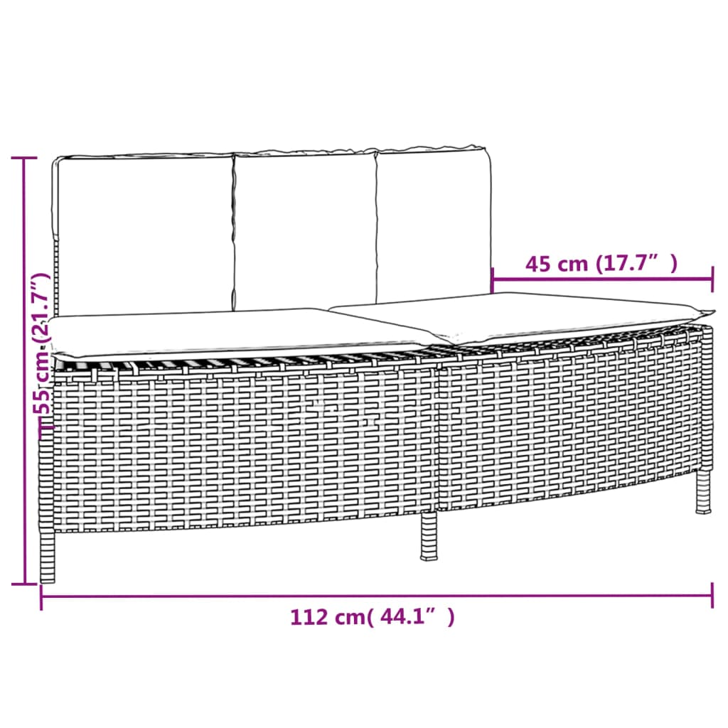 Whirlpool-Umrandung Schwarz Poly-Rattan und Massivholz Akazie