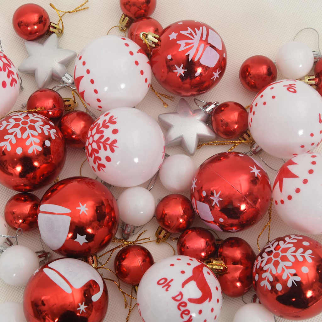 Weihnachtskugel-Set 40 pcs Gold und Rot Kunststoff