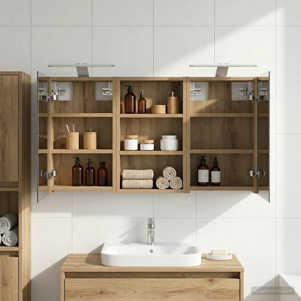 Badezimmerschrank-Set 3 pcs 80 x 10,5 x 50 cm Holzwerkstoff