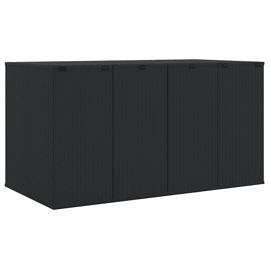 Garten-Kissenbox PE Rattan 100x49x103,5 cm Schwarz