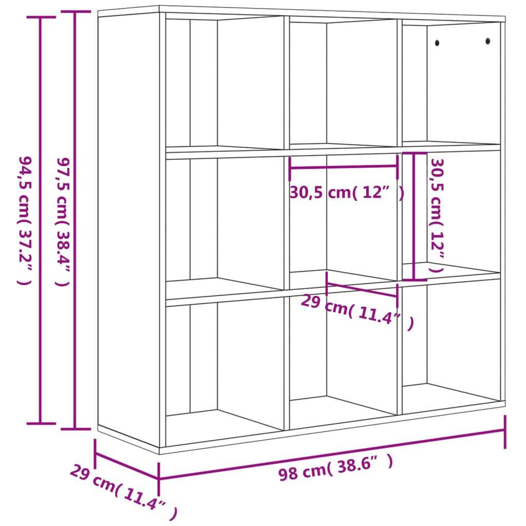 Bücherregal Weiß 98x29x97,5 cm Holzwerkstoff