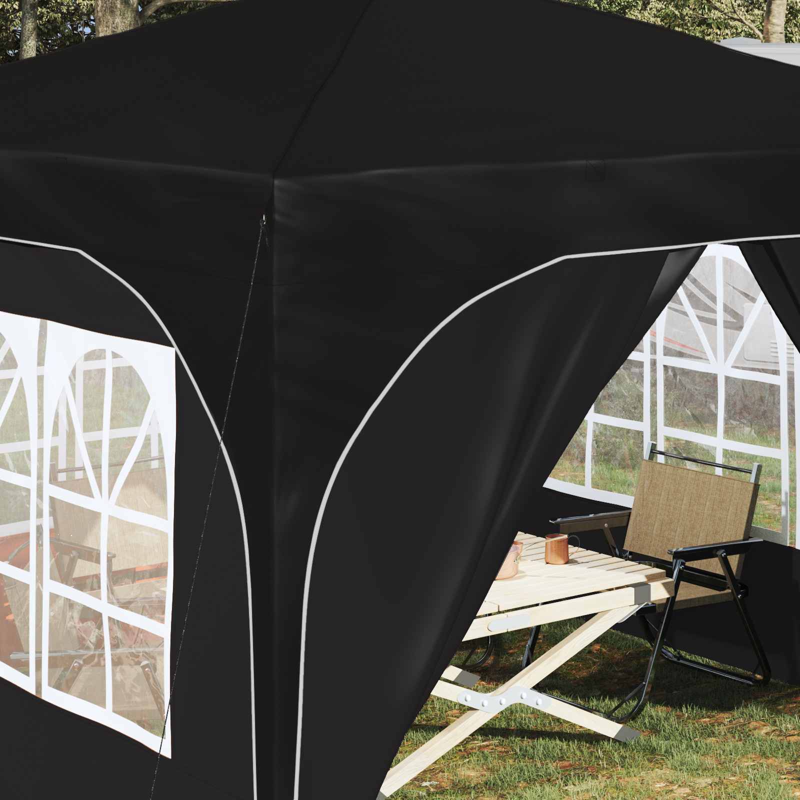 Pop-up Partyzelt 290 x 290 x 245 cm Creme