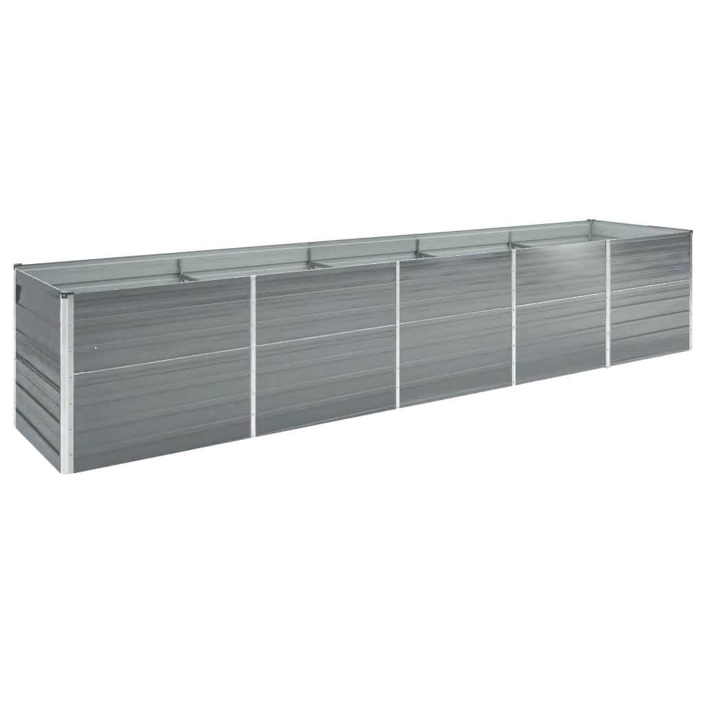 Hochbeet 160 x 80 x 77 cm Verzinkter Stahl Grau