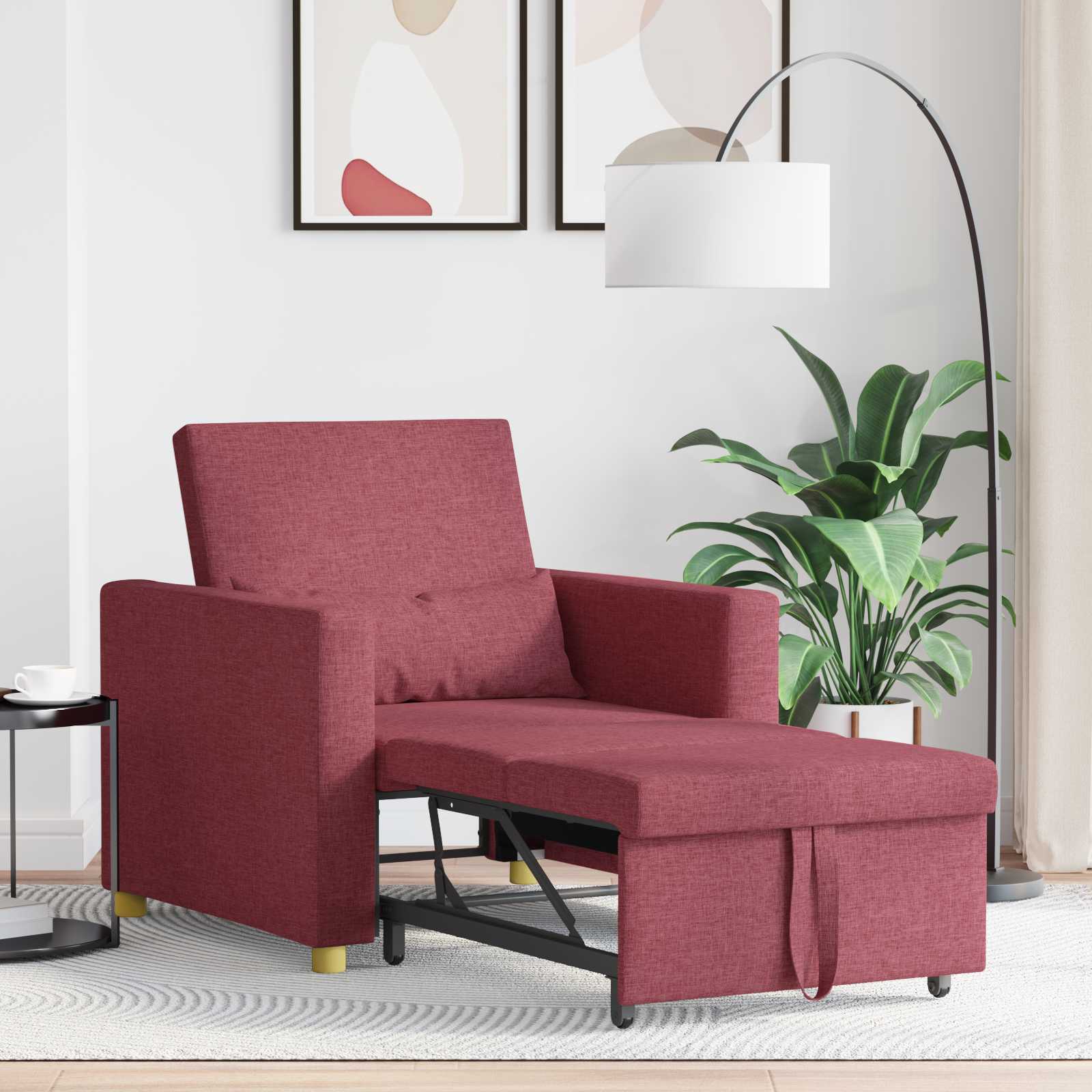 Ausziehbare Schlafcouch Einzel Hellgrau 90 x 165 x 87 cm Stoff