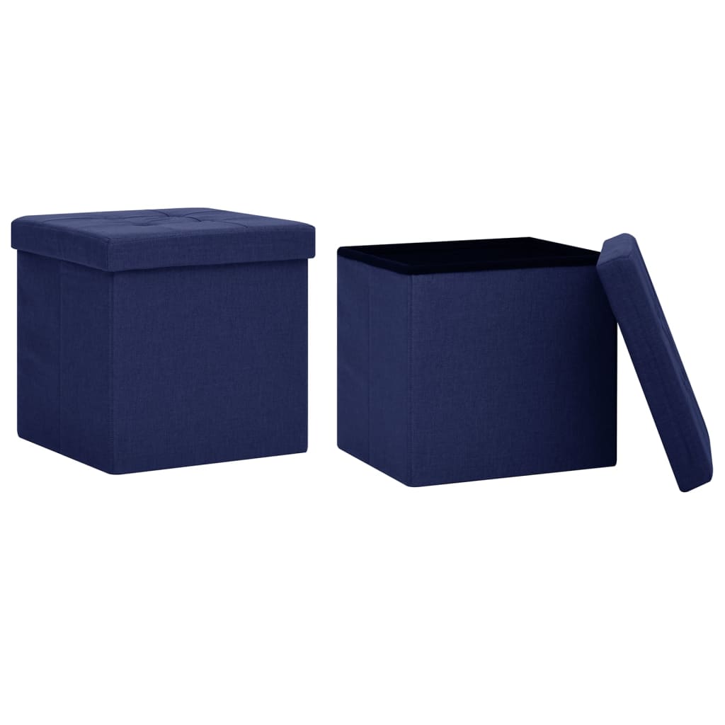 Hocker mit Stauraum Cremeweiß Leinenoptik