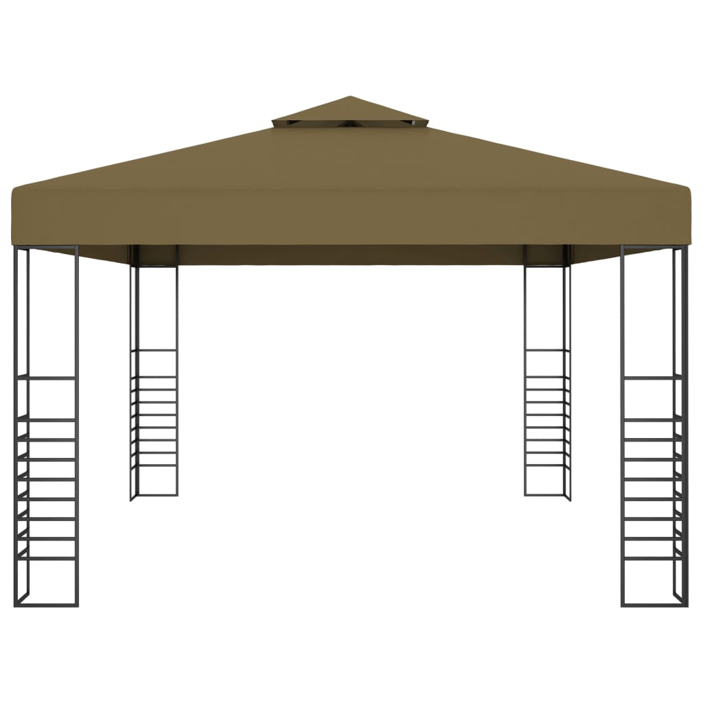 Pavillon mit LED-Lichterkette 4x3x2,7 m Weiß