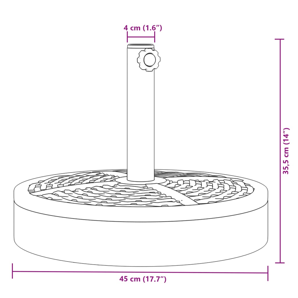 Sonnenschirmständer für Ø38/48 mm Mast 12 kg Rund