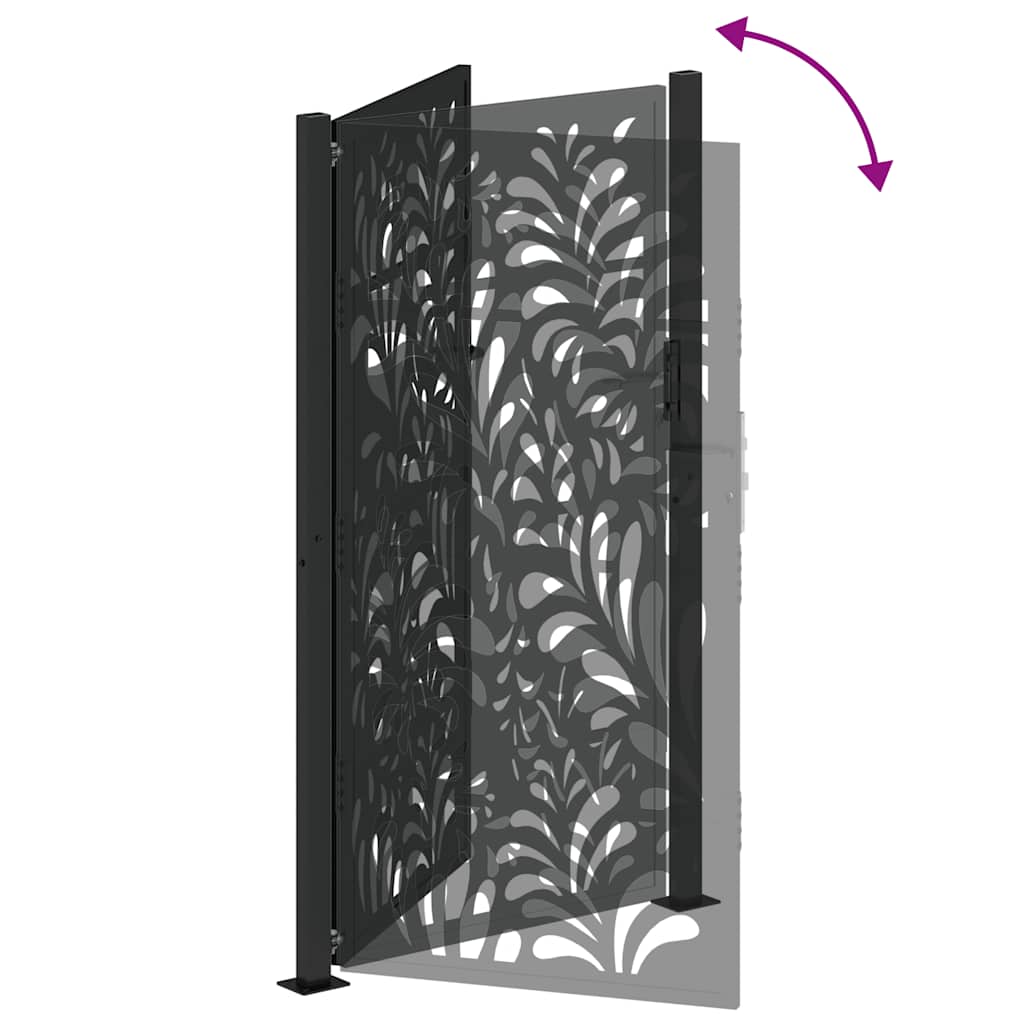 Gartentor Schwarz 100x100 cm Stahl Lichtdesign