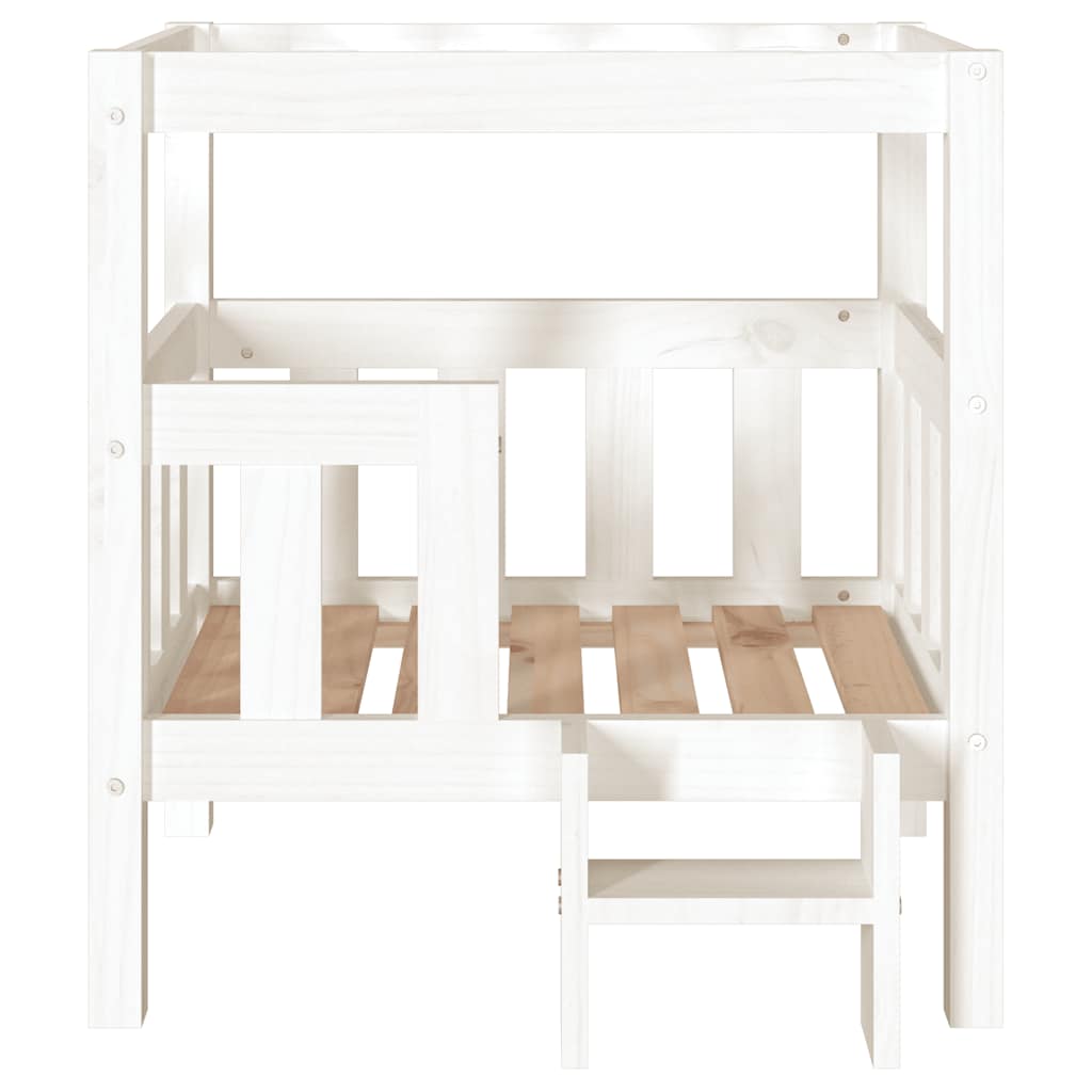 Hundebett Weiß 55,5x53,5x60 cm Massivholz Kiefer