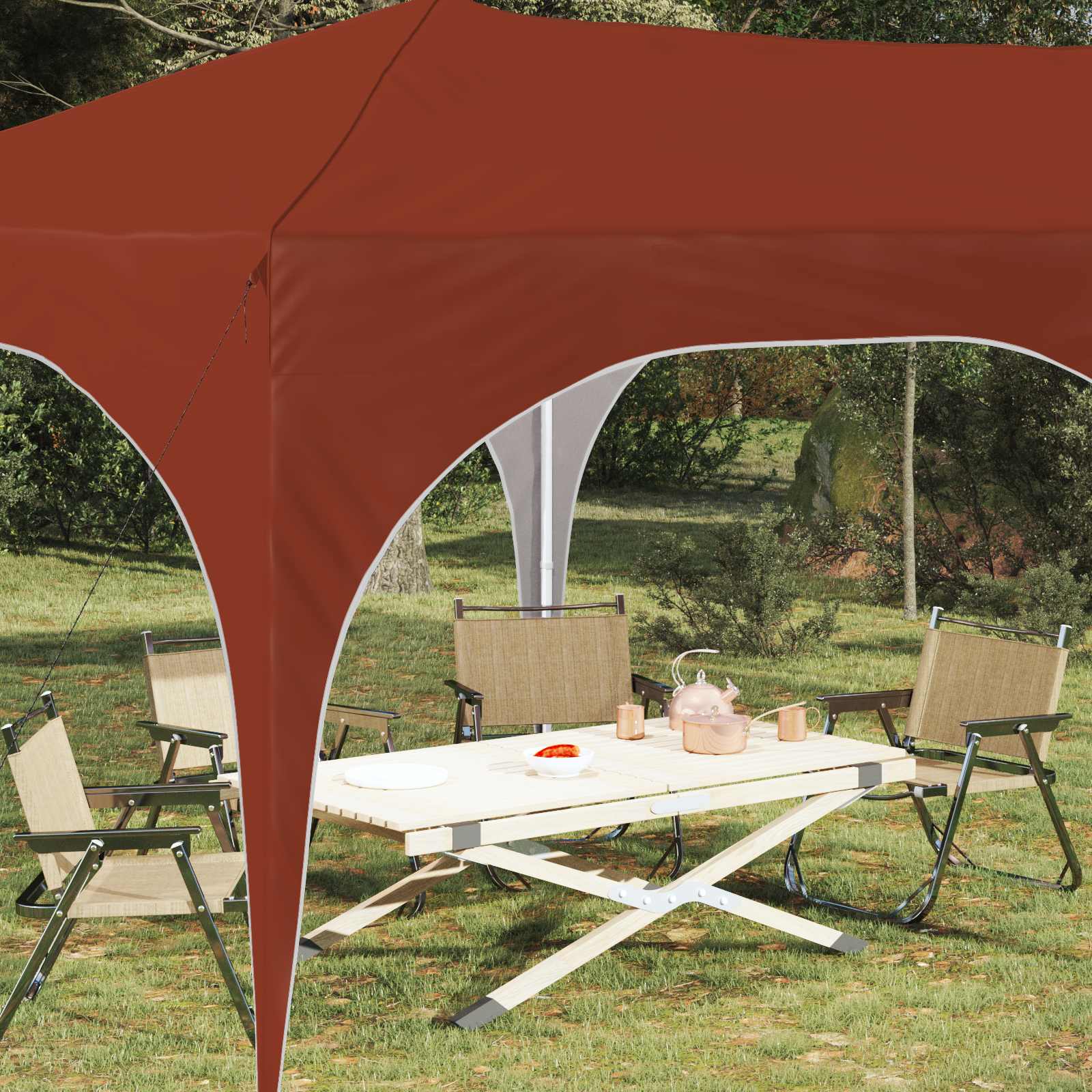 Pop-up Partyzelt 575 x 288 x 245 cm Creme Oxford-Stoff