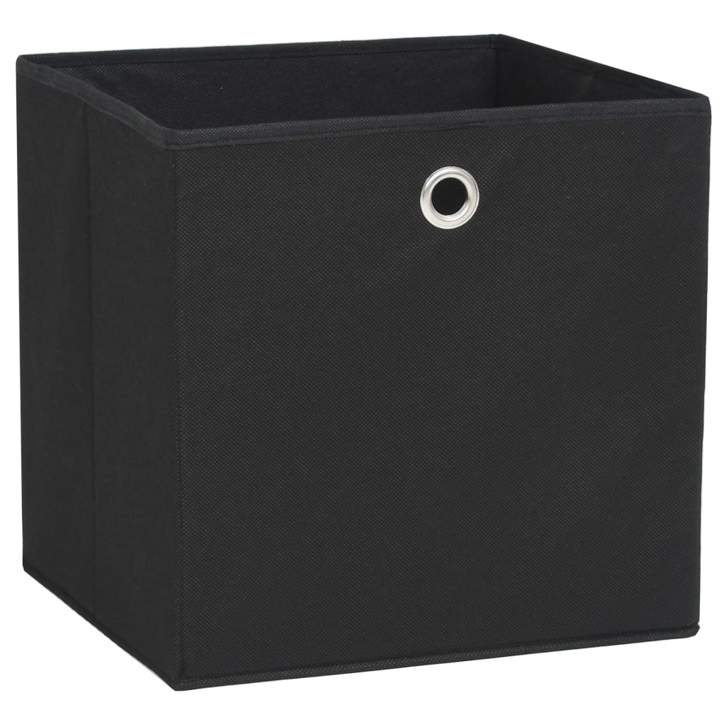 Aufbewahrungsboxen mit Deckeln 10 Stk. 28x28x28 cm Schwarz